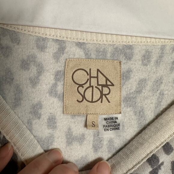 Chaser Cheetah Animal Print Long Sleeve Pullover Sweatshirt Women's Small - Picture 6 of 6